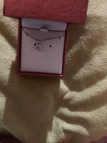 Customer photo review of Solitaire 0.6ct Bezel Cushion CZ Necklace in Sterling Silver