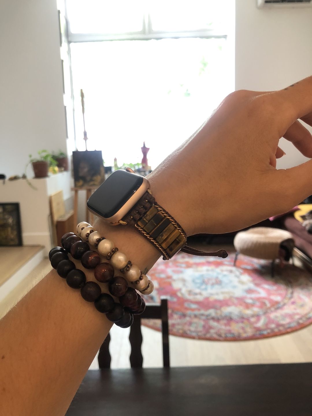 Customer photo review of Fierce Tiger's Eye Apple Watch Strap