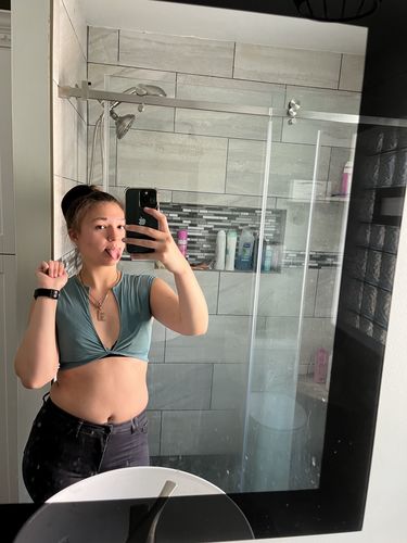 Customer photo review of Lovers Charm™ 18K Custom Engraved Necklace