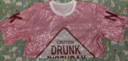 Customer photo review of Letter Print Sparkly Sequined Mini Dress