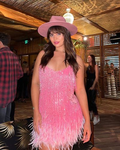 Customer photo review of Feather&Sequined Sweet Mini Dress