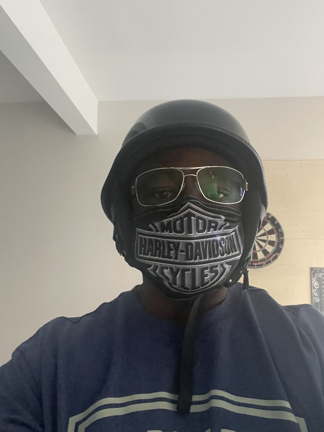 Customer photo review of Mayan Style Half Helmet - Gloss Black