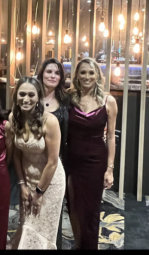 Customer photo review of Andrea Velvet Gown - Deep Berry