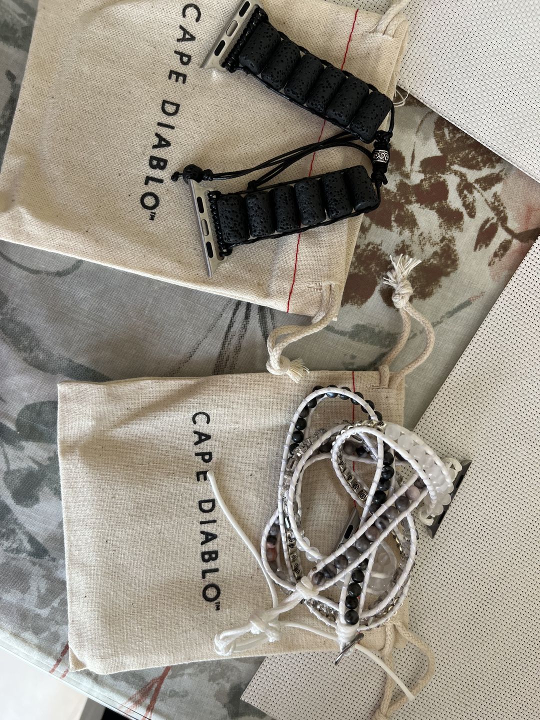 Customer photo review of White Labradorite Apple Watch Strap