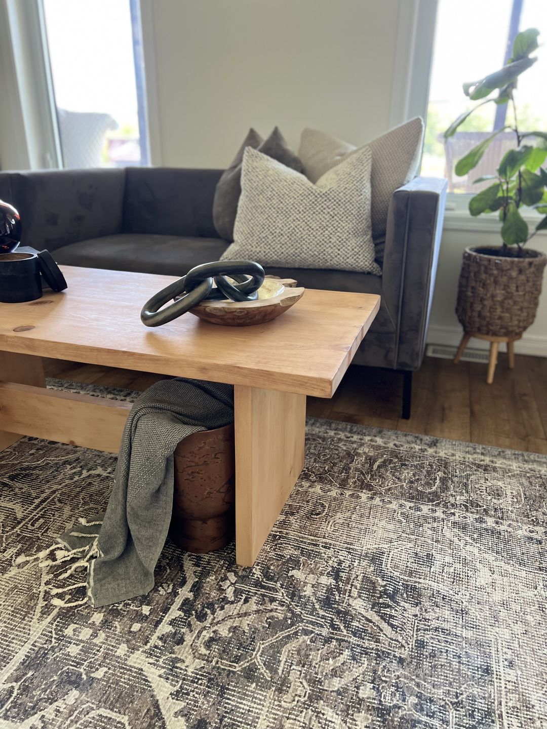 Customer photo review of Distressed Vintage Kendra Ash Area Rug