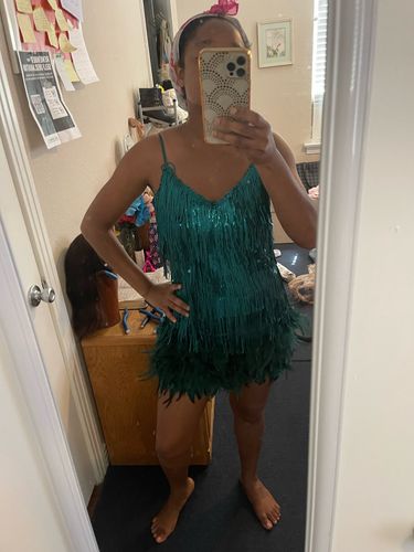 Customer photo review of Feather&Sequined Sweet Mini Dress