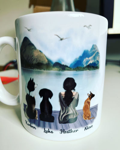 Customer photo review of Girl & Dogs - Life is better with a dog Personalised Mug