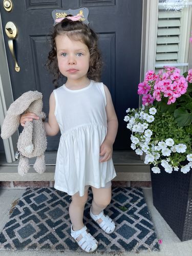 Customer photo review of Peplum Tank Top in Cream