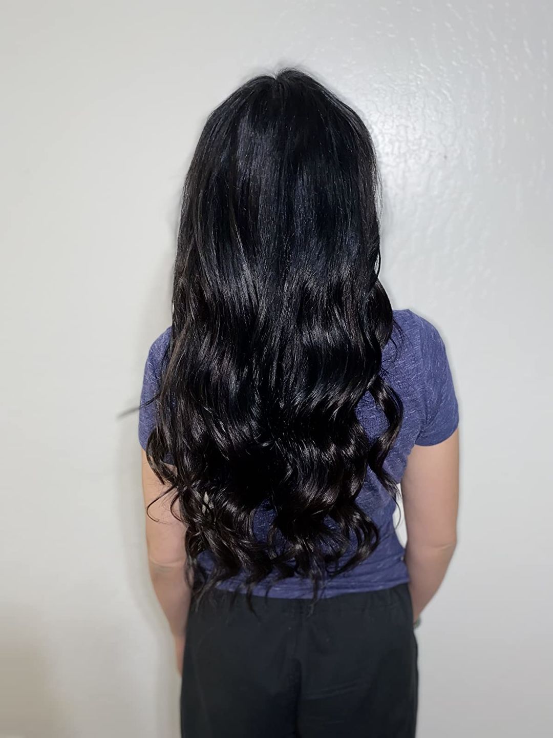 Customer photo review of Human Hair Toppers for Women Real Hair Remy Hair Toppers Black #1B