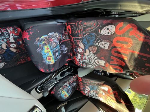 Customer photo review of Killer Squad Horror Car Seat Covers Custom Halloween Car Interior Accessories