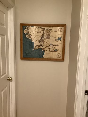 Customer photo review of 3D EARTH WOOD MAP