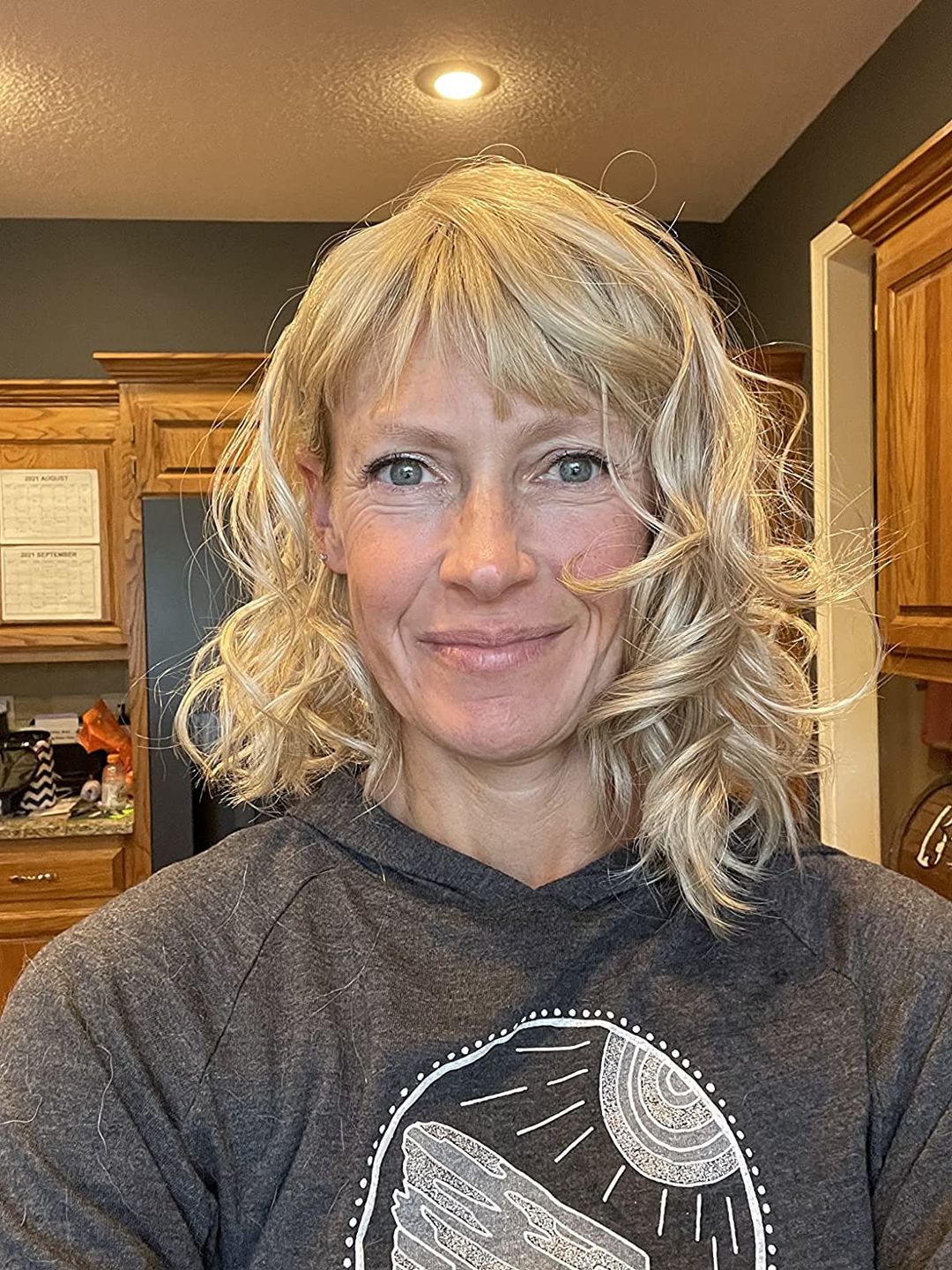 Customer photo review of Mono Topper Human Hair Piece Toupee with Pink Gold Highlights & Clips #18/613