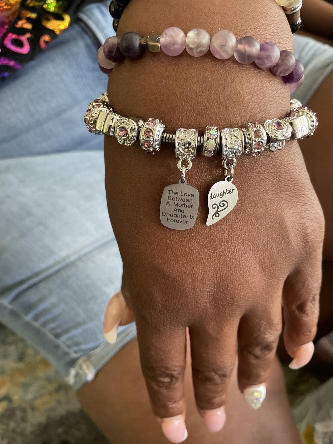 Customer photo review of Mother Daughter Eternal Love Bracelets