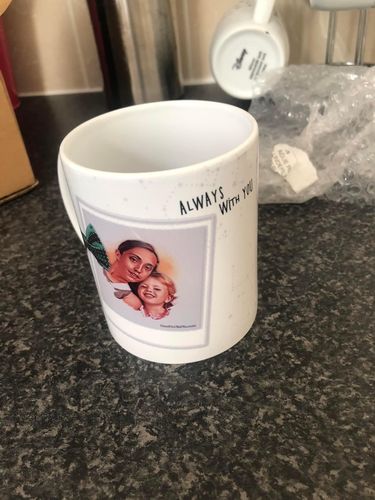 Customer photo review of Astrology Photo Montage Upload with Text Mug