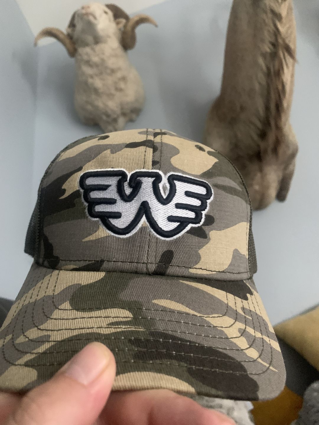 Customer photo review of 3D Outline Flying W Waylon Jennings Trucker Hat