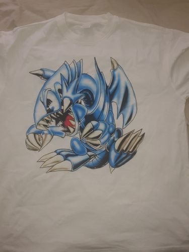 Customer photo review of Harajuku Style Airbrushed Yu-Gi-Oh "Blue Eyes" Oversized Tee