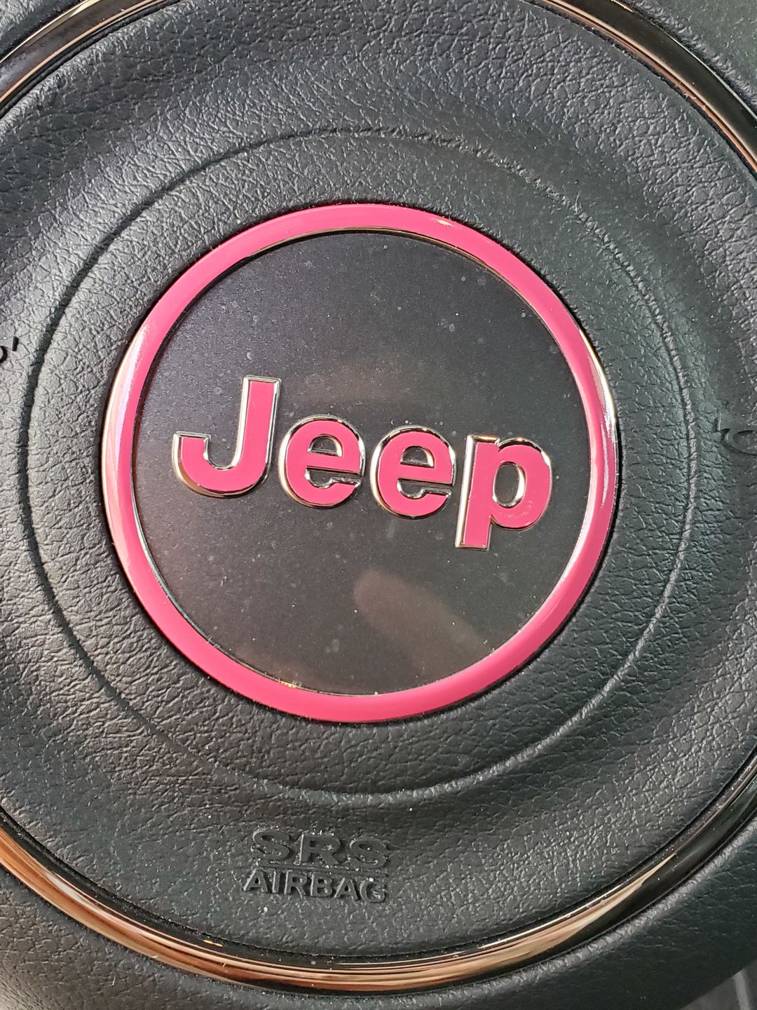 Customer photo review of Center Ring Steering Wheel Vinyl Overlay Cover for Jeep | Fits Jeep Models