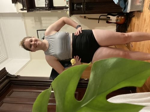 Customer photo review of Hello Bombshell Top | Black & White Gingham | Final Sale