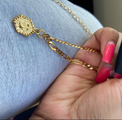 Customer photo review of Vintage Initial Anklet