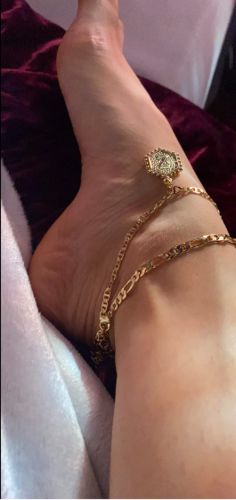 Customer photo review of Vintage Initial Anklet