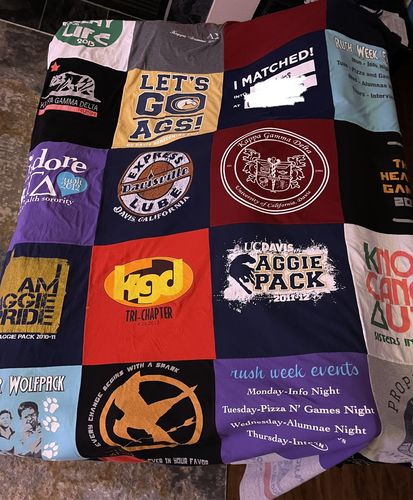 T-shirt quilt featuring uc davis aggies by Catherine from NM