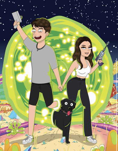 Customer photo review of 'Rick and Morty' Custom Portrait