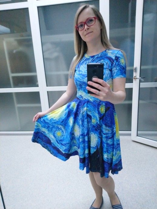 Customer photo review of Van Gogh The Starry Night Print Dress