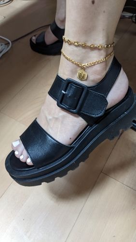 Customer photo review of Vintage Initial Anklet