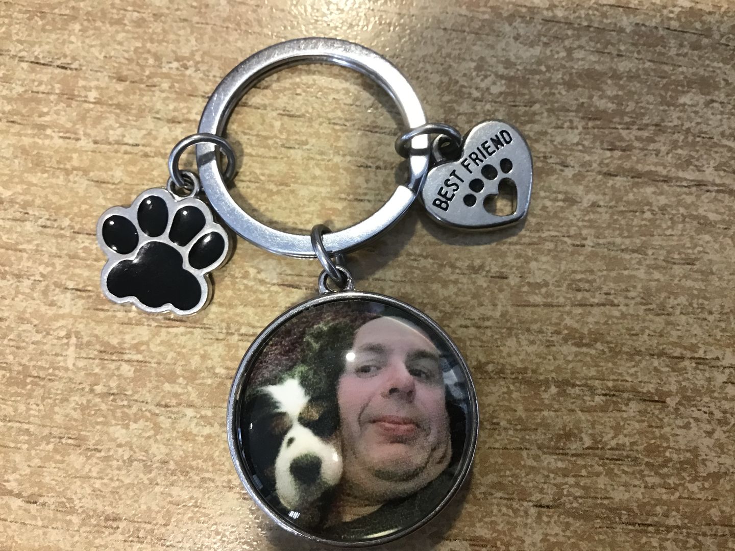 Customer photo review of Personalized Dog Photo Keychain