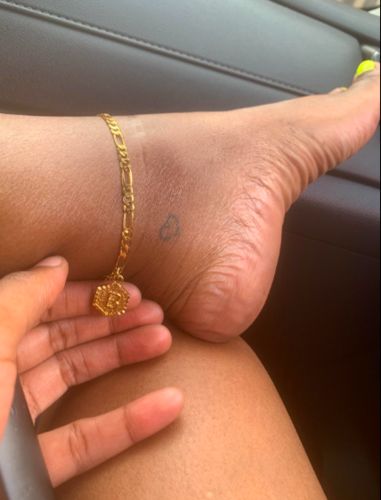 Customer photo review of Vintage Initial Anklet