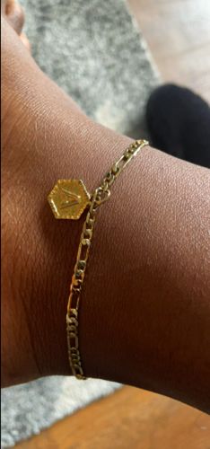 Customer photo review of Vintage Initial Anklet