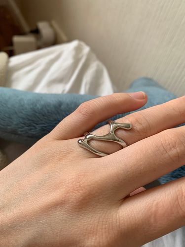 Customer photo review of LIVVY Silver Color New Trend Vintage Elegant Irregular Hollow Branches  Adjustable Rings for Women  Fine Party Jewelry