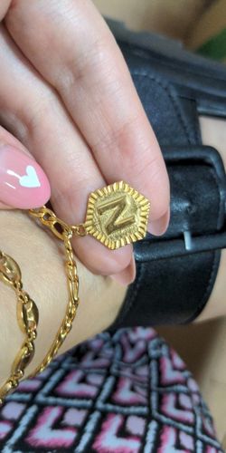 Customer photo review of Vintage Initial Anklet