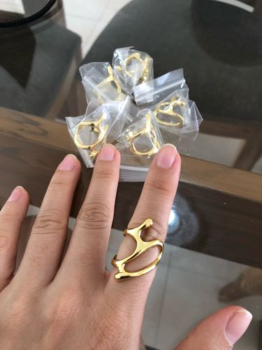 Customer photo review of LIVVY Silver Color New Trend Vintage Elegant Irregular Hollow Branches  Adjustable Rings for Women  Fine Party Jewelry