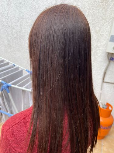 Reseña con foto de un cliente sobre Pack 3 Hennas Jamila Hair -  Cobrizo Natural y Duradero  👩🏼‍🦰
