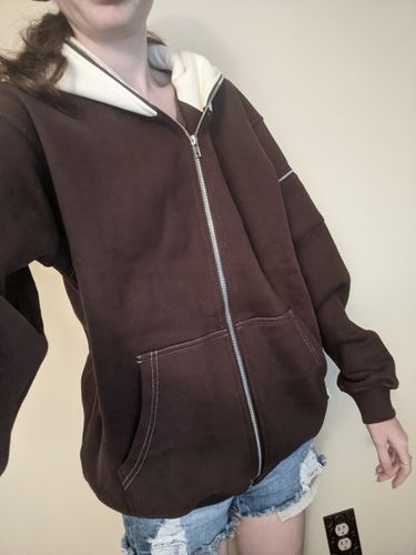 Customer photo review of Bunny Hoodie With Plush Ears (CREAM/BROWN)