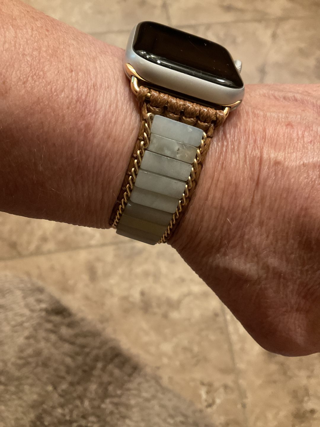 Customer photo review of Amazonite Protection Apple Watch Strap