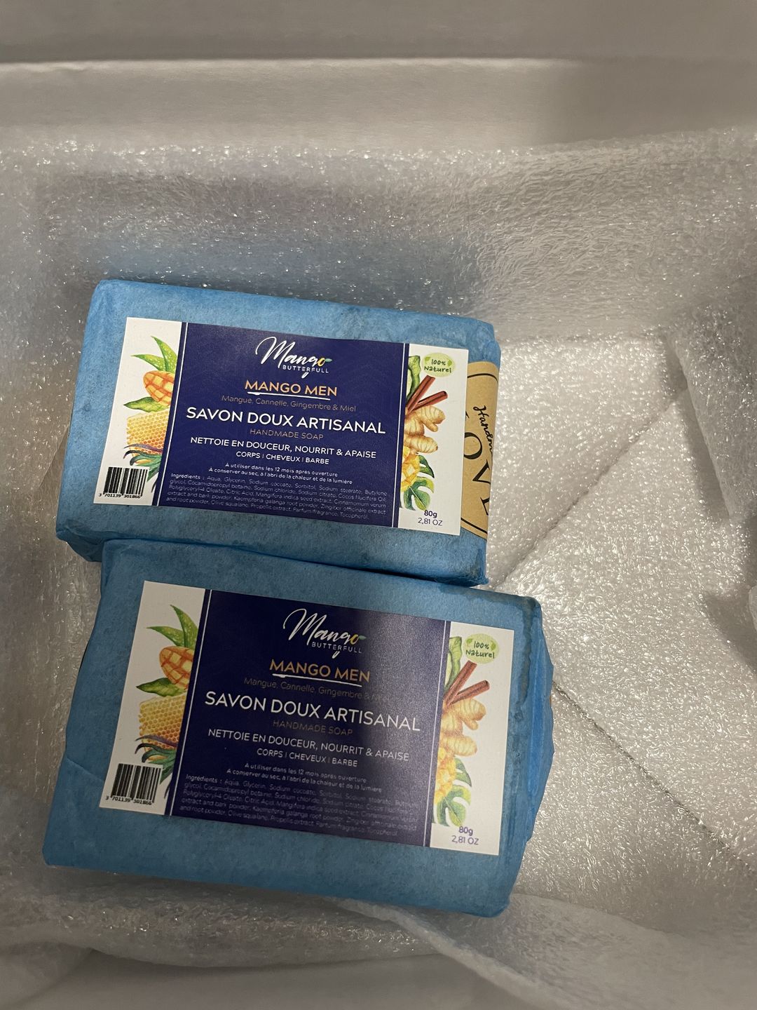 Customer photo review of Savon doux artisanal Cannelle & Gingembre