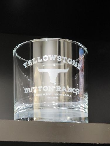 Customer photo review of Yellowstone Dutton Ranch Bozeman Montana - Old Fashioned Whiskey Rocks Bourbon Glass