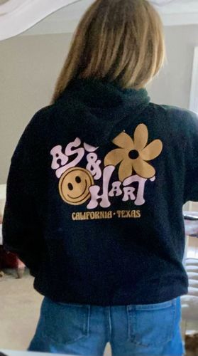 Customer photo review of Ascot + Hart Flower Logo Hoodie