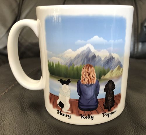 Customer photo review of Girl & Dogs - Life is better with a dog Personalised Mug