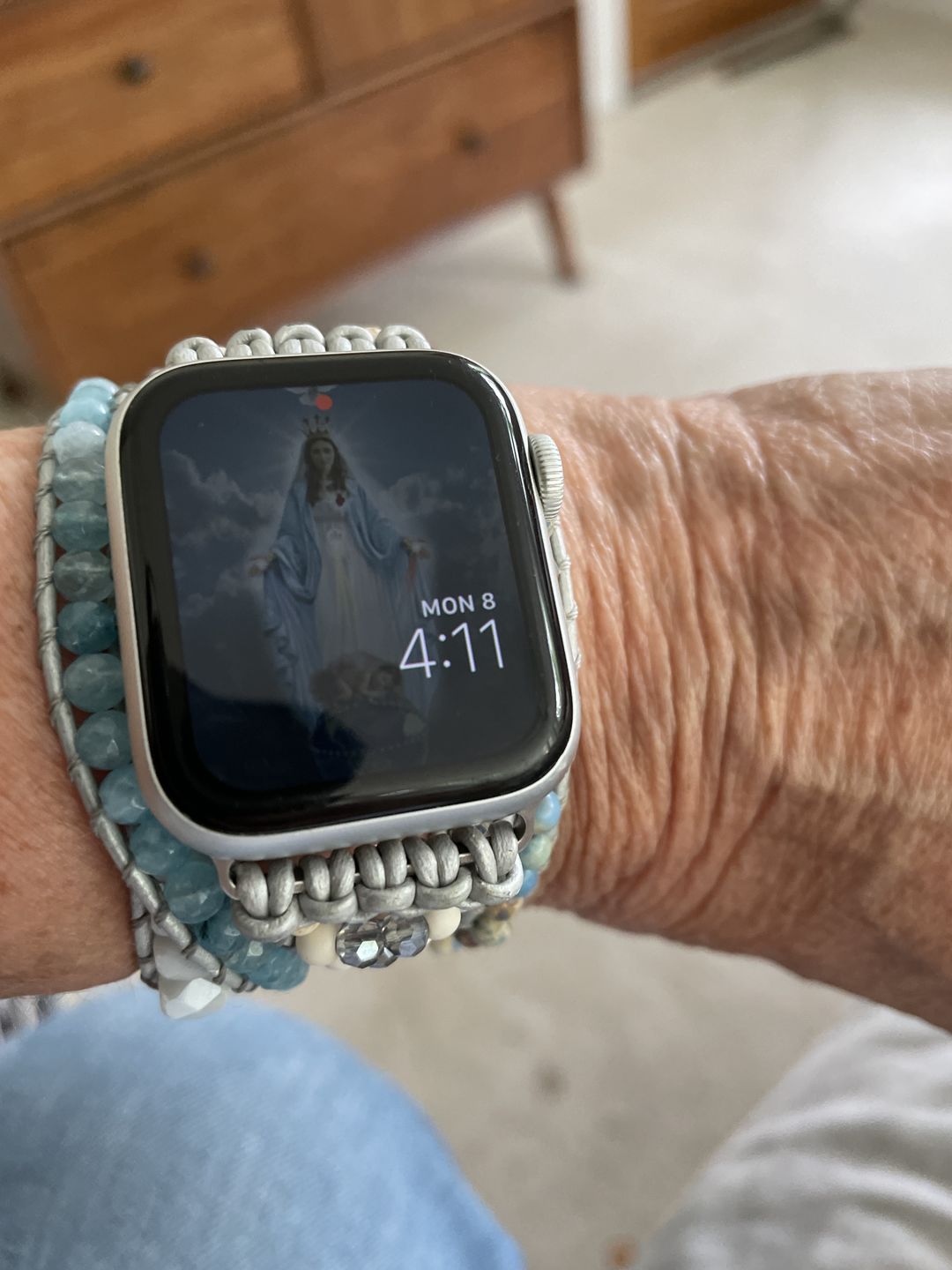Customer photo review of Healing Topaz Apple Watch Strap