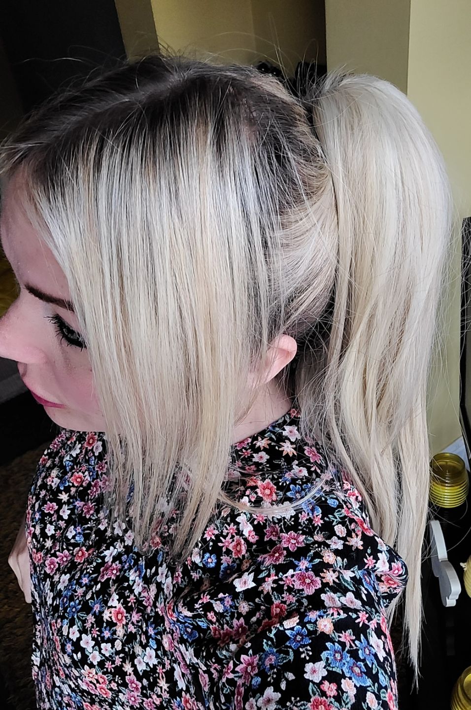 Customer photo review of Long Straight Clip-in Ponytail