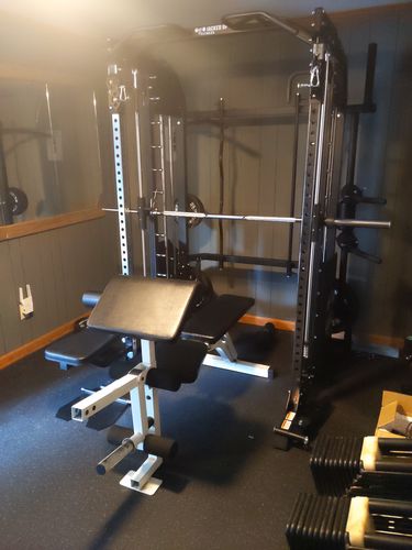 Customer photo review of Jacked Up Power Rack Cage Functional Trainer Cable Crossover Home Gym w/ Smith Machine