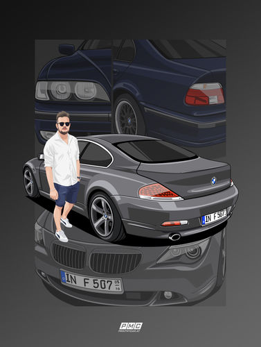 Customer photo review of Dein von Hand gezeichnetes Fahrzeug als Metall Poster