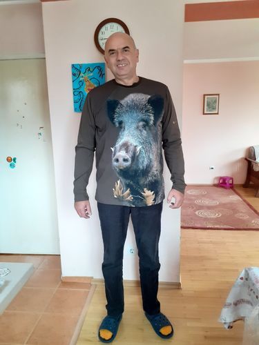 Customer photo review of Памучна Тениска DGT Диво Прасе Дълъг Ръкав