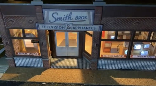Customer photo review of Woodland Scenics BR5873 Smith Brothers TV & Appliance - O Scale