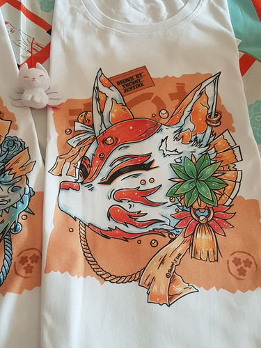 Customer photo review of T-shirt homme Masque Kitsune - Artiste Justine Touzot