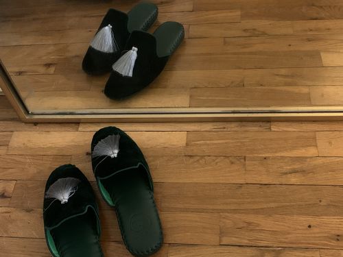 Customer photo review of Men Classic Handmade Velvet Slippers (Tassels)