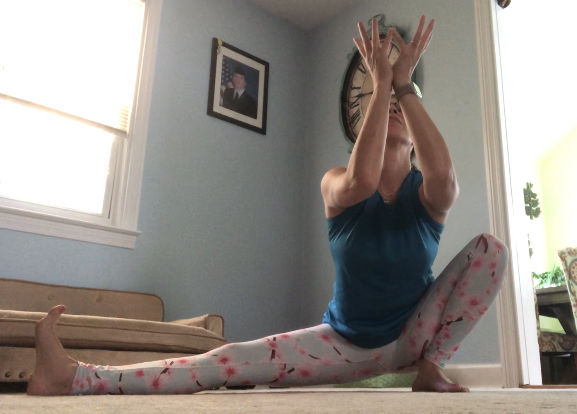 Customer photo review of Japanese Cherry Blossom Yoga Pants